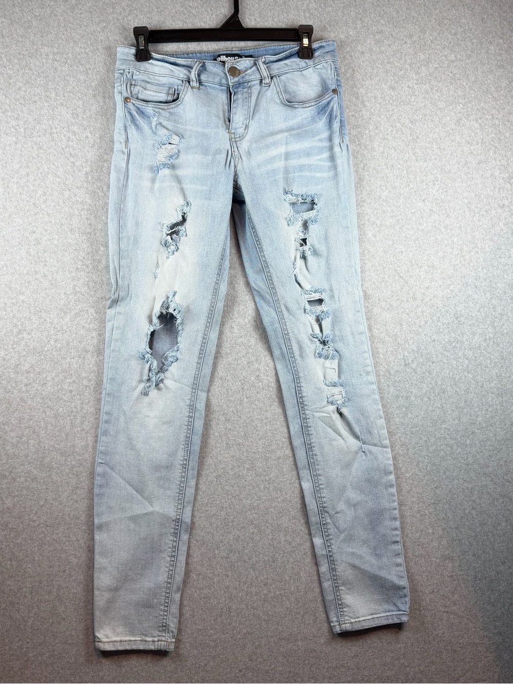 Dollhouse Light Blue Distressed Skinny Jeans